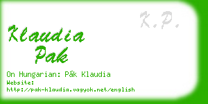 klaudia pak business card
